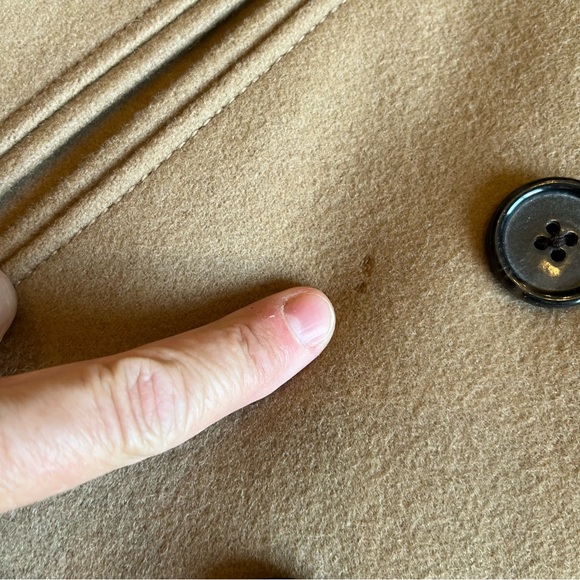 J. Crew Vintage Y2K Pea Coat Double Breasted Camel Neutral Wool Blend Medium - Picture 10 of 11